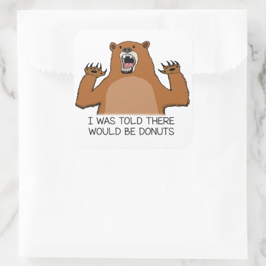 クマおもしろいはドーナツがあると言われた スクエアシール (バッグ)