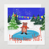 クマおもしろいスケートで滑る (正面/裏面)