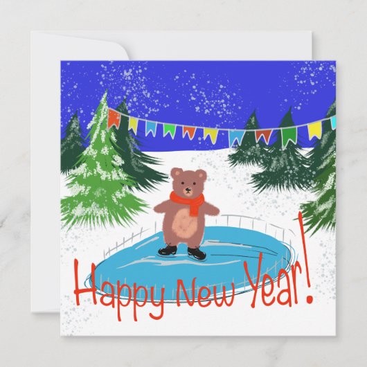 クマおもしろいスケートで滑る (正面)