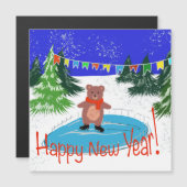 クマおもしろいスケートで滑る (正面/裏面)