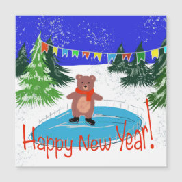 クマおもしろいスケートで滑る