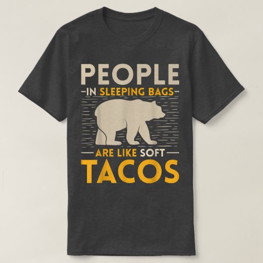 クマおもしろいタコスのギフト眠る Tシャツ (デザイン正面)