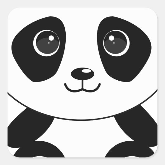 クマおもしろいパンダ スクエアシール (正面)