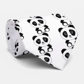 クマおもしろいパンダ ネクタイ (ロール)