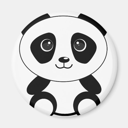 クマおもしろいパンダ マグネット (正面)