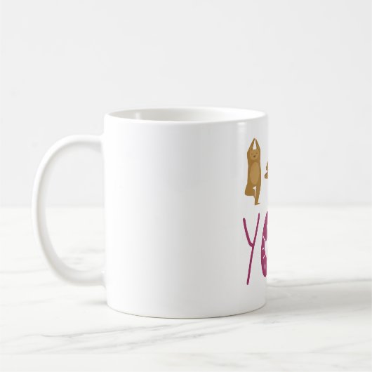 クマおもしろいポーズするヨガ コーヒーマグカップ (左)