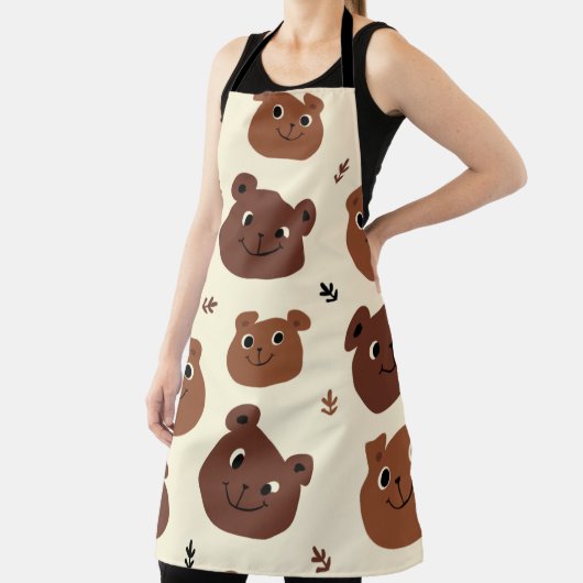 クマおもしろい顔 エプロン (インサイチュ)