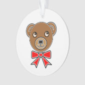 クマおもしろい顔 オーナメント (正面)
