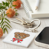 クマおもしろい顔 キーホルダー (正面右)