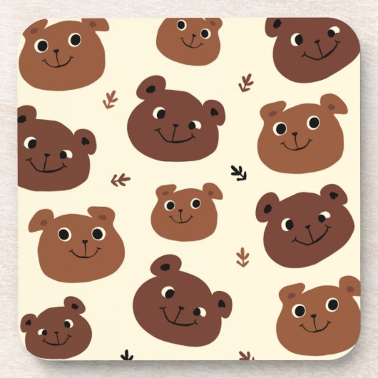クマおもしろい顔 コースター (正面)
