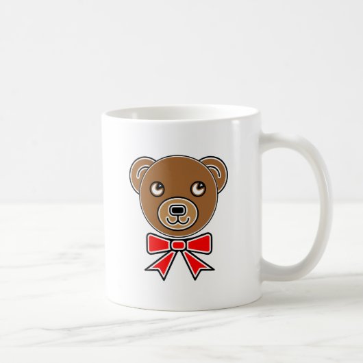 クマおもしろい顔 コーヒーマグカップ (右)