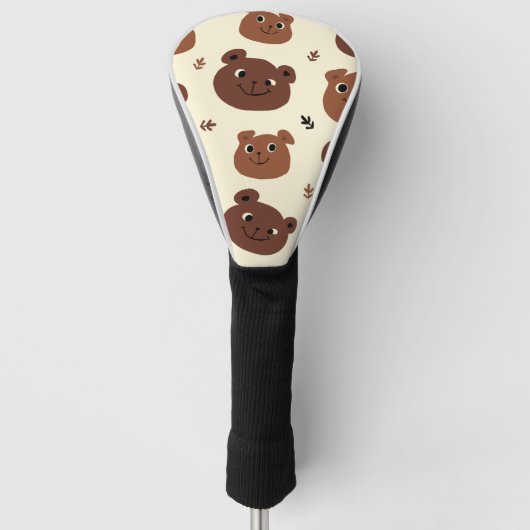 クマおもしろい顔 ゴルフヘッドカバー (正面)