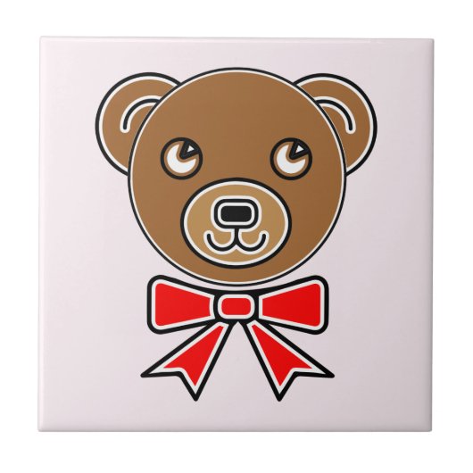 クマおもしろい顔 タイル (正面)