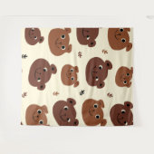 クマおもしろい顔 タペストリー (正面(横))