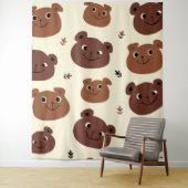 クマおもしろい顔 タペストリー (インサイチュ)