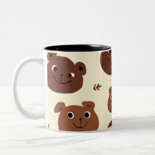 クマおもしろい顔 ツートーンマグカップ