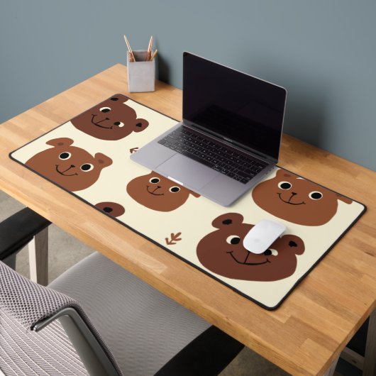 クマおもしろい顔 デスクマット (オフィス2)