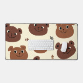 クマおもしろい顔 デスクマット (キーボード&マウス)