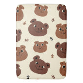 クマおもしろい顔 バスマット (正面縦)