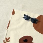 クマおもしろい顔 ビーチタオル (インサイチュ)