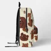 クマおもしろい顔 プリントバックパック (左)