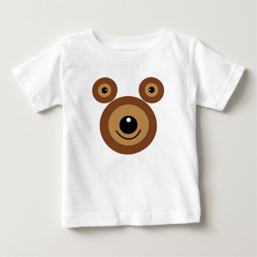 クマおもしろい顔 ベビーTシャツ (正面)