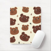 クマおもしろい顔 マウスパッド (マウス)