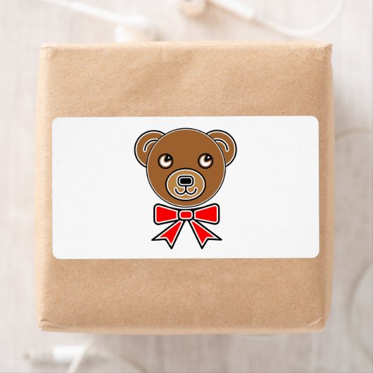 クマおもしろい顔 ラベル (インサイチュ)