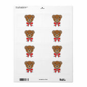 クマおもしろい顔 ラベル (フルシート)