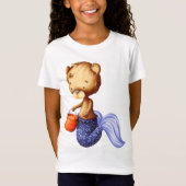 クマお洒落マーメイドのハロウィーンの子供 Tシャツ (正面)