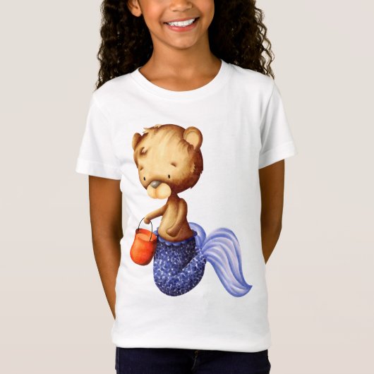 クマお洒落マーメイドのハロウィーンの子供 Tシャツ (正面)