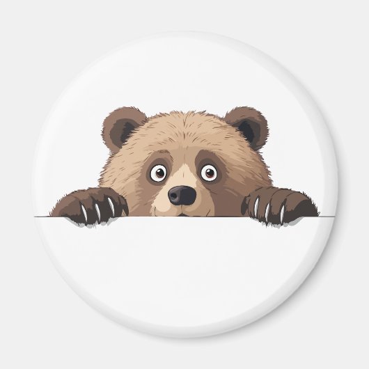 クマかわいいかわいい動物おもしろいアニメ マグネット (正面)