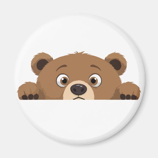 クマかわいいかわいい動物おもしろいアニメ マグネット (正面)