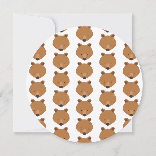 クマかわいい動物の一つ誕生日 招待状 (裏面)