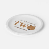 クマかわいい動物の幼児2歳の誕生日 ペーパープレート (アングル)