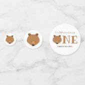 クマかわいい動物の最初の誕生日 コンフェッティ (正面)