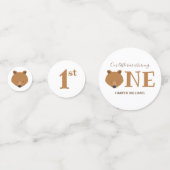 クマかわいい動物の最初の誕生日 コンフェッティ (裏面)