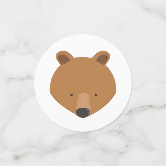 クマかわいい動物の最初の誕生日 コンフェッティ (スモール正面)