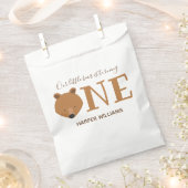 クマかわいい動物の最初の誕生日 フェイバーバッグ (クリップ留めされた状態)