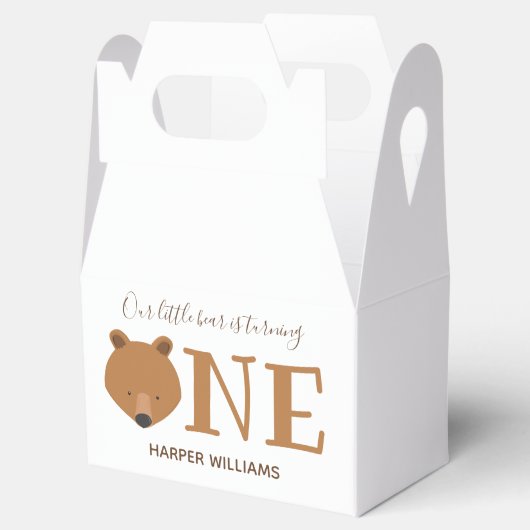 クマかわいい動物の最初の誕生日 フェイバーボックス (オープン)