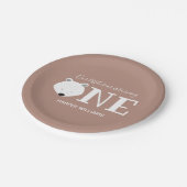 クマかわいい動物の最初の誕生日 ペーパープレート (アングル)