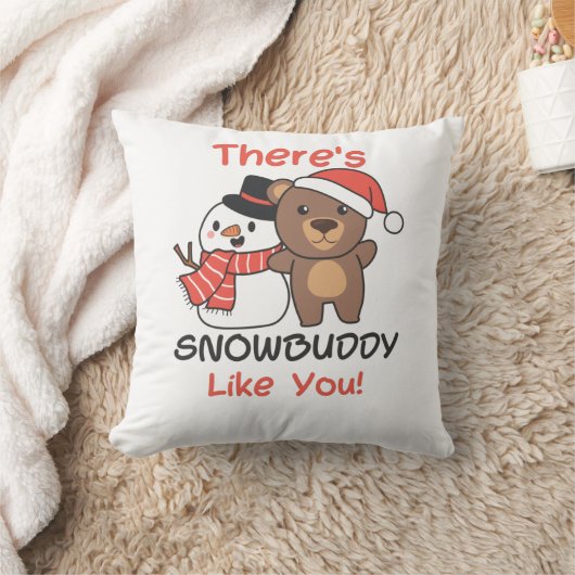 クマがあるスノーバディのような雪だるまパン クッション (ブランケット)