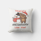 クマがあるスノーバディのような雪だるまパン クッション (正面)