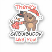 クマがあるスノーバディのような雪だるまパン シール (正面)