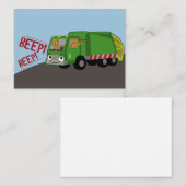 クマがゴミ収集車を運転する ノートカード (正面/裏面)