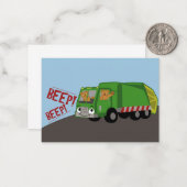 クマがゴミ収集車を運転する ノートカード (正面/裏面インサイチュ)