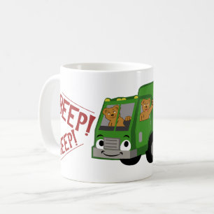 クマがゴミ箱を運転 コーヒーマグカップ