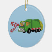 クマがゴミ箱を運転 セラミックオーナメント (左)