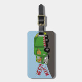 クマがゴミ箱を運転 ラゲッジタグ (正面縦)