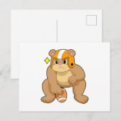 クマがサッカーを観戦する ポストカード (正面/裏面)